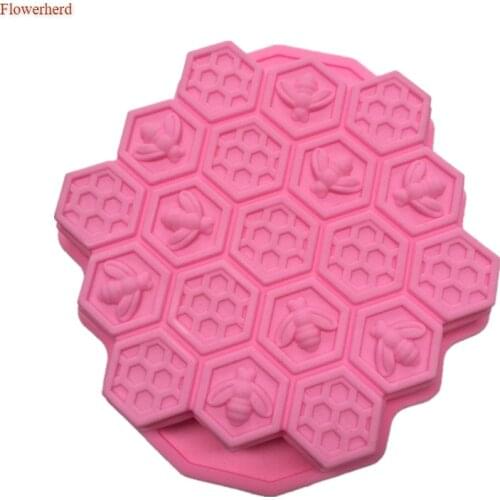 Bee Honeycomb Silicone Mold Cake Baking Tools DIY Chocolate Biscuit Candle Candy Mold Handmade Cake Decorating Tool Pastry Mold