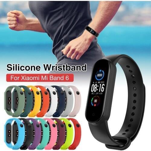 Silicone Wristband For Xiaomi Mi Band 6 Watch Strap Replacement Accessories Stylish Wrist Watch Band Bracelet Wriststrap