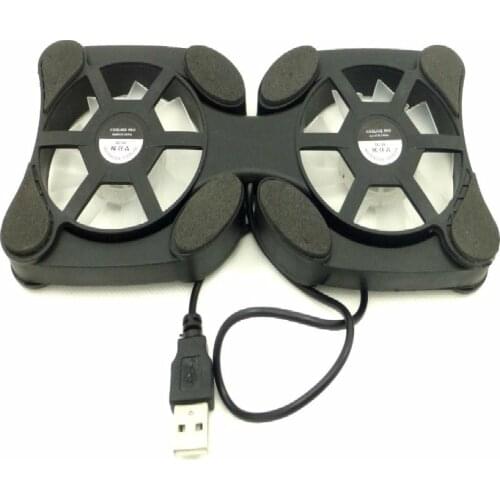 Folding Cooler Coller Fan Black Color 2 USB Fan Port Mini Ocus Laptop Notebook Cooling Pad Cooler Cooling Pad