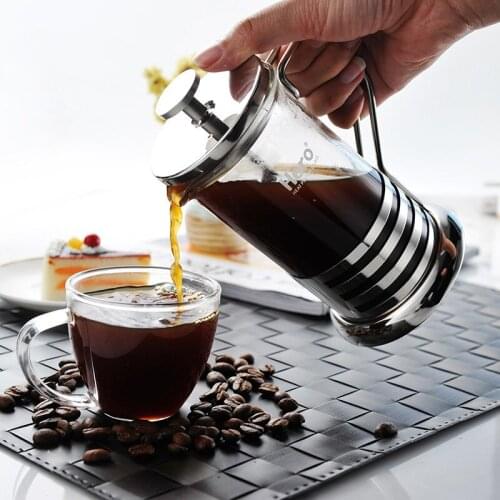 Steel Pressure Coffee Pot Glass Tea Coffee Tea With Filter Kettle