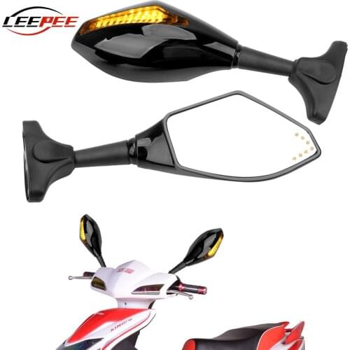 12V LED Motorcycle Turn Signal Lights Rear View Mirrors Side Marker Lamps Integrated Indicators Beacons Motorbike Accessories
