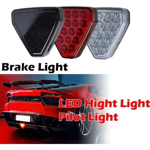 Universal Brake Signal Lamp F1 Style Triangle Sporty Rear Bumper Flicker Pilot light “Tail Third Brake Lamp ” For JDM BBA
