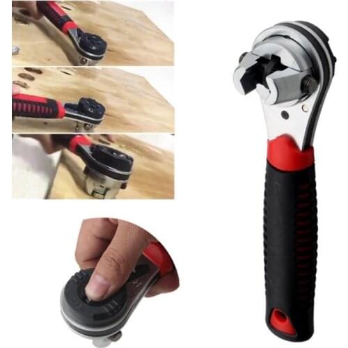 Hi-Spec 1pc 6-22mm Ratchet Adjustable Wrench Universal Key Torque Wrench Spanner Pipe Wrench Multi-functional Tools Hand Tools