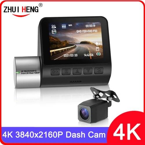 V50 Wifi Dash Cam 4K Dual Dashcam Front and Rear view camera DVR 2160P 4K 24H Parking car cameras for bmw e60 passat b6 golf 5