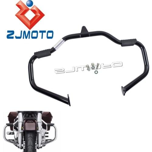 Motorcycle Mustache Engine Guard Black Highway Crash Bar For Harley 09-2017 Touring Road King Electra Glide Street Glide FL