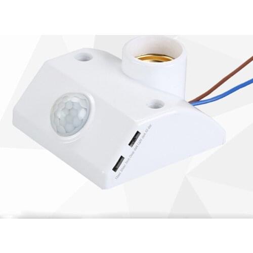 1PCS E27 Holder Socket PIR Infrared Motion Sensor LED Light Lamp Holder Light Socket
