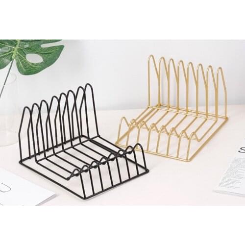 1PC Nordic style Golden Iron Art Grid Storage Rack Book Holder Three Layer Desktop Magazine Shelf Home Organizer Holder JL 246