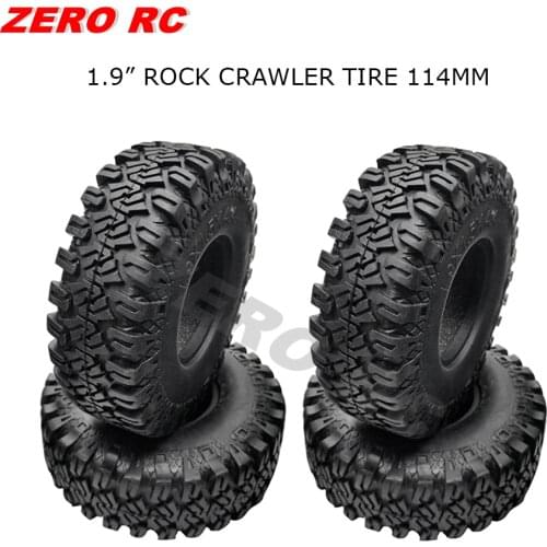 1/10 Rc Rock Crawler 1.9" Tires 114mm Soft Rubber Tyre Foam Insert (4) For 1:10 Axial SCX10 RC4WD D90 D110 CC01 TRX-4
