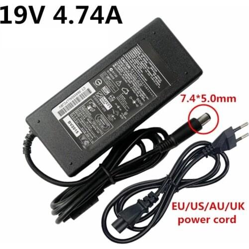 19V 4.74A 7.4mm*5.0mm AC Power Supply Notebook Adapter Charger Adaptor EU US UK AU Plug For Hp Pavilion DV3 DV4