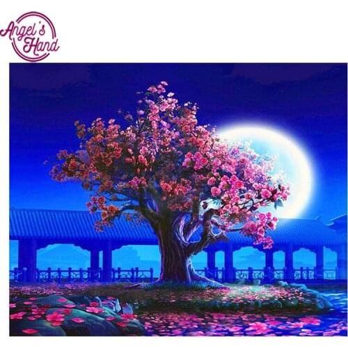 Full square drill 5D diamond painting DIY diamond embroidery moonlight tree Cross Stitch Rhinestone mosaic home decoration