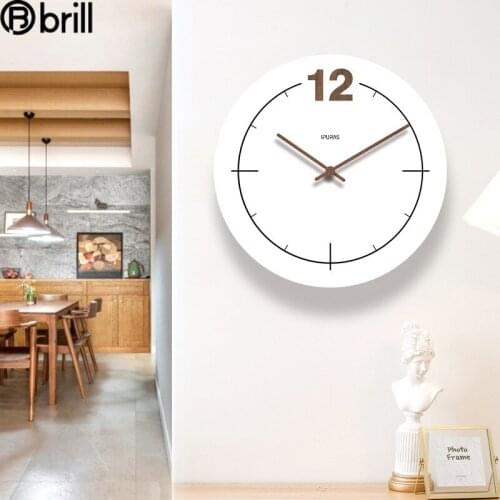 White Wood Nordic Modern Large Wall Clock Silent Bedroom Clocks Wall Home Decor Watch Home Living Room Creative Wood Decoration