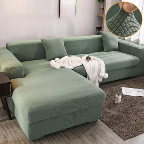 1/2/3/4 Seat Polar Fleece Fabric Sofa Cover Pattern Checked Sofa Covers Washable Couch Covers L-shaped Sofa Need 2pcs Sofa Cover