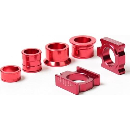 CNC Aluminum Rear Chain Adjuster Axle Blocks With Wheel Busher Spacer Sleeve And Brake Clevis For CR125 CRF 250X 450R Dirt Bike