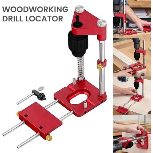 Woodworking Drill Locator Convenient Labor Saving Alloy Steel Woodworking Drilling Template Guide Tool For Home