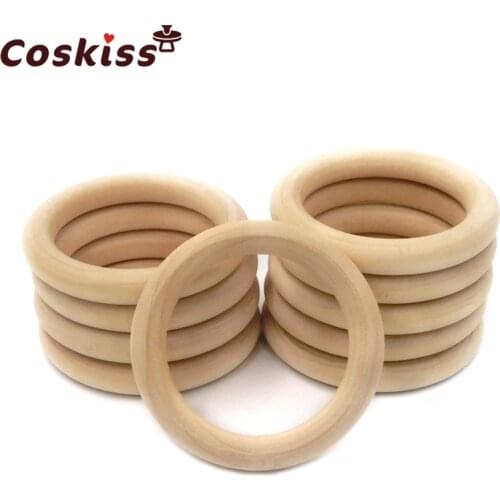 98mm Wooden Rings Wooden Baby Teething Rings Infant Teether Toy DIY Accessories For 3-12 Month Infants Tooth Care Products