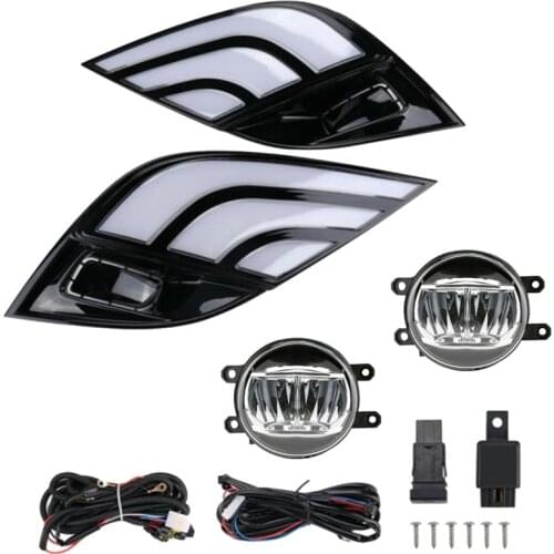 For 3 color LED DRL flash fluorescent fog lamp + haze lens led negative film is Toyota Camry xSe -2020