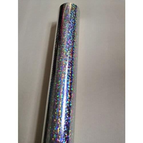 Holographic foil hot stamping foil silver small circle pattern B06 hot press on paper or plastic 64cm x120m