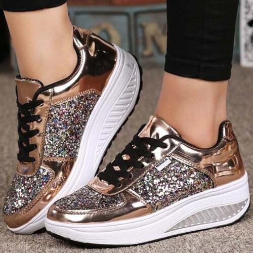 Womens Chunky Sneakers Thick Bottom Platform Vulcanize Shoes Sneakers Woman Fashion Rinestone Casual Shoe For Woman Female 2021