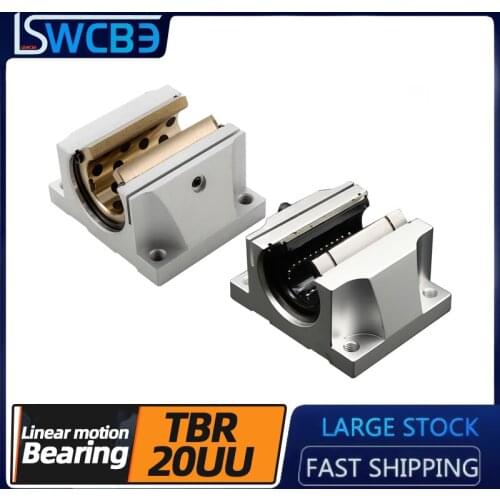Linear Motion Bearing Box Slider Open Type Linear Optical Axis Sliding Bearing 1PCS TBR20UU Slider,TBR with copper sleeve