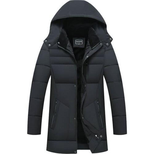 2021 Thick Warm Men Winter Jacket Clothes Casual Loose Harajuku Mens Parkas Coats Hooded Solid Long Male Windbreaker Clothing