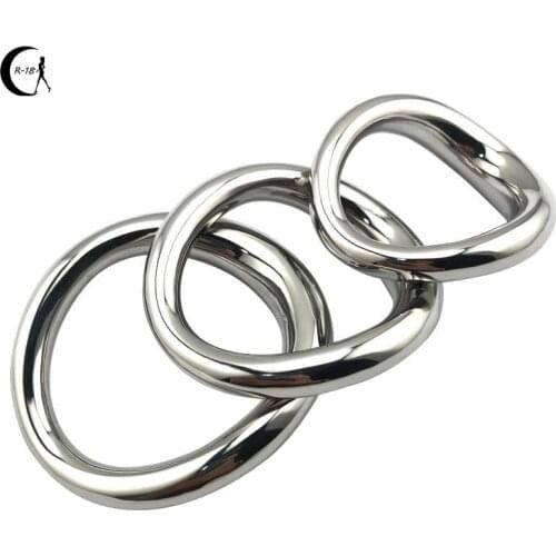 Stainless Steel Penis Bondage Lock Cock Ring Heavy Duty Male Metal Ball Scrotum Stretcher Delay Ejaculation BDSM Sex Toy Men