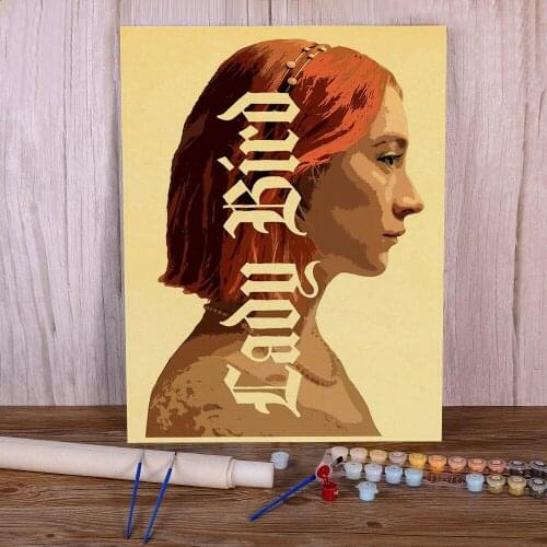 Vintage Movie Lady Bird Retro Coloring By Numbers Painting Kit Oil Paints 40*50 Boards By Numbers Home Handiwork