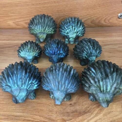 Natural Labradorite Hand Carved Hedgehog Chakra Healing Gemstone Home Decor Gift 1pc