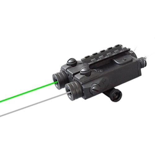 LASERSPEED 5mw Military Green Laser Sight Dual Beam Green Laser and Infrared IR Laser Rifle Tactical Laser Pointer For AR15 AK47