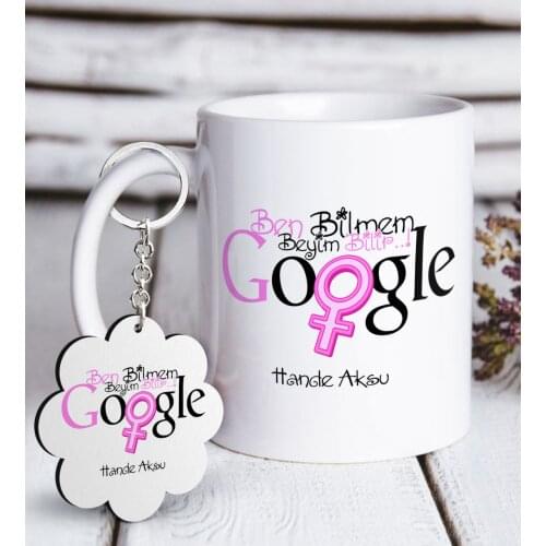 Personalized Custom Google I Dunno Beyim Knows White Mug and Keychain Gift Set Reliable Quality Cost Effective Gift