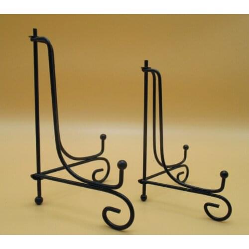 Tea cake Craft Bracket Book Holder Photo Pedestal Bowl Picture Frame Black Iron Plate Rack Display Stand Easel Storage Holders