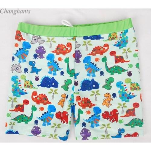 2-12 Y Boy Swimwear Colorful Dinosaur Pattern Kids Sandy Shorts Trunks Child Swim Pool Swear Schoolboy Swimsuit