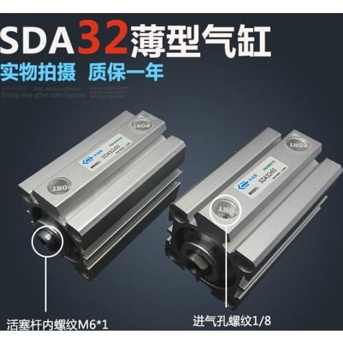 SDA32*45 Free shipping 32mm Bore 45mm Stroke Compact Air Cylinders SDA32X45 Dual Action Air Pneumatic Cylinder