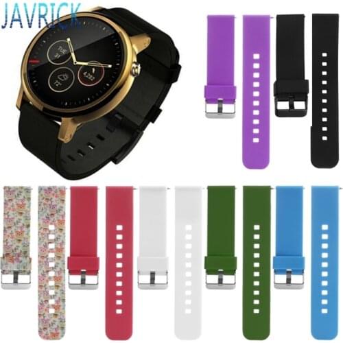 22mm Silicone Watch Band Watchband Strap for Motorola Moto 360 2nd Smart Watch F3MD