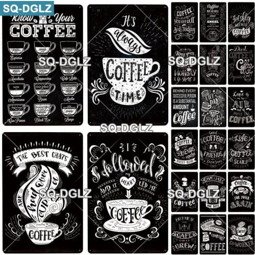 [SQ-DGLZ]Coffee Metal Sign Vintage Metal Plaque Plate Decor For Pub Bar Wall Decor Tin Signs Retro Cafe Poster Coffee Shop