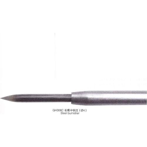 Medium steel burnisher 4'' long nose burnisher