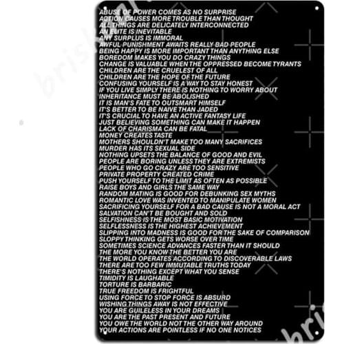 Jenny Holzer Truisms Blonde Metal Signs Club Home Bar Cave Customize Plates Tin sign Posters