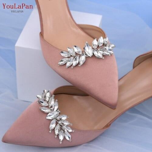 YouLaPan X31 2pcs Wedding Shoes Clip High Heel Rhinestone Shiny Decorative Clip Charm Buckle Full Diamond Buckle Shoes Accessory