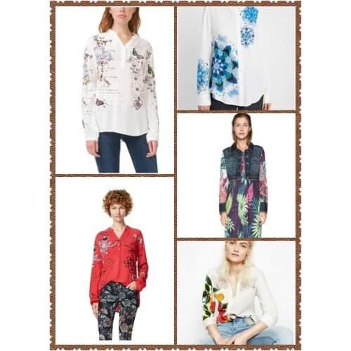 DESIGUAL spain 2020 summer popular printed open-cut women Self cultivation blouses shirts clothing