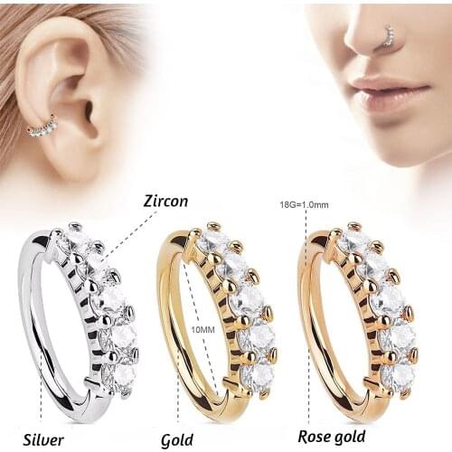 1PC 20G Nariz Piercings Nose Rings Daith Piercings Nariz Earrings Conch Rook Piercings Body Jewelry 1.0x8mm Septum Piercings