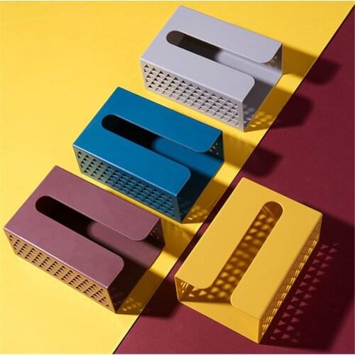1Pc Wall-mounted Tissue Boxes Living Room Hanging Paper Towel Holder Storage Boxes Creative Office Hollow Napkin Paper Box Shelf