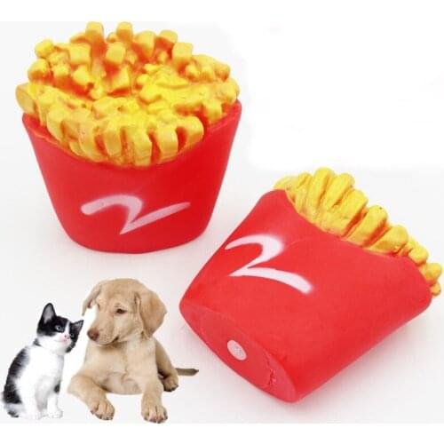 10PCS Simulation Fries Shaped Pet Dog Toys Funny Sound Squeak Toy For Dogs Cats Training Playing Chewing Fidget Toys