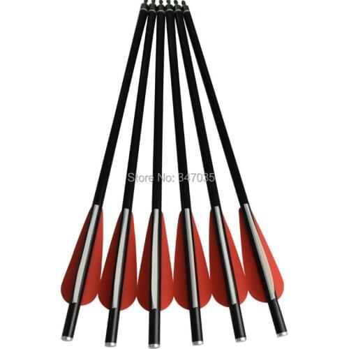 20Pcs 7.5" Crossbow Bolts Fiberglass Arrow 6*8mm with 2" TPU Vanes Flat Nock for Archery Bow Outdoor Free Shipping