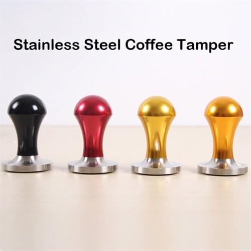 58mm Thread Base Coffee Tamper Colorful 304Stainless Steel Handle Espresso Powder Cafe Hammer Coffee Tools For Barista