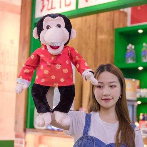 60cm Soft Gorilla Ventriloquist Doll Cute Animal Hand Puppet Lovely Stuffed Puppet Toys Women Kids Party Gift Lecture Doll