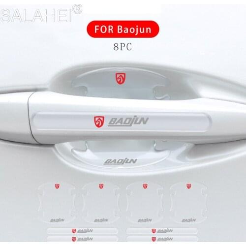 8Pcs/set Car Goods Door Handle Bowl For Baojun 510 730 360 560 RS-5 530 630 Transparent Protective Film Car Styling Accessories