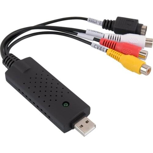 Easy Cap USB 2.0 Video TV DVD VHS DVR Capture Adapter Easier Cap USB Video Capture support Win10 for MAC IOS Drive Free