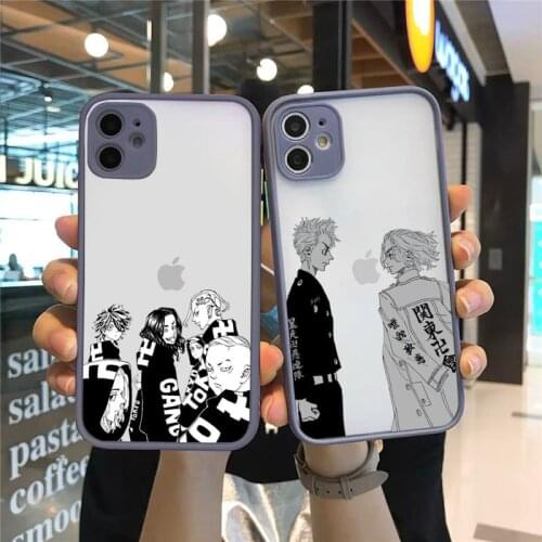 Tokyo Revengers Phone Case For iPhone 12 11 Mini Pro XR XS Max 7 8 Plus X Matte transparent Gray Cover