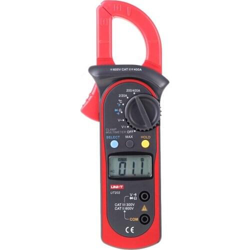 UNI-T UT202 400A 600V Digital Clamp Meters Current/A Voltage/V Resistance C F Temperature Multimeters Auto Range