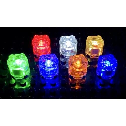 5pcs 2x2 dot LED Light Up Colorful Accessories Classic Brick Education Light-Emitting Compatible all brand Building Blocks Kid