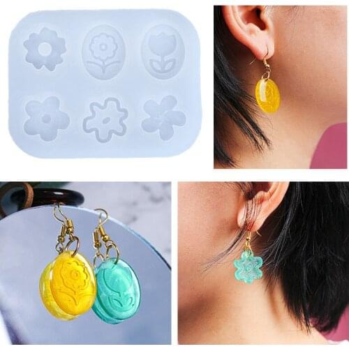 Epoxy mold flower earring resin silicone mold hot sale candle handmade soap creative handmade jewelry